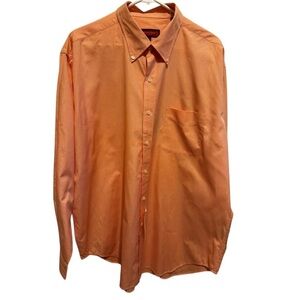 Austin Reed Long Sleeve Button Down Orange White Men’s Dress Shirt Sz XL